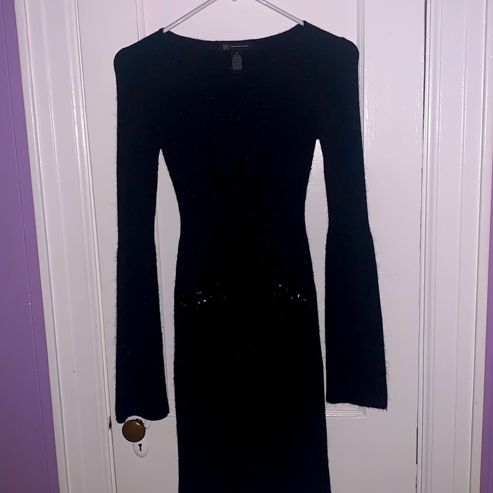 Sparkly Black Sweater Dress